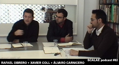 Rafael Obrero, Álvaro Carnicero y Xavier Coll, en el Centro de Enlace AE BCN para SCALAE
